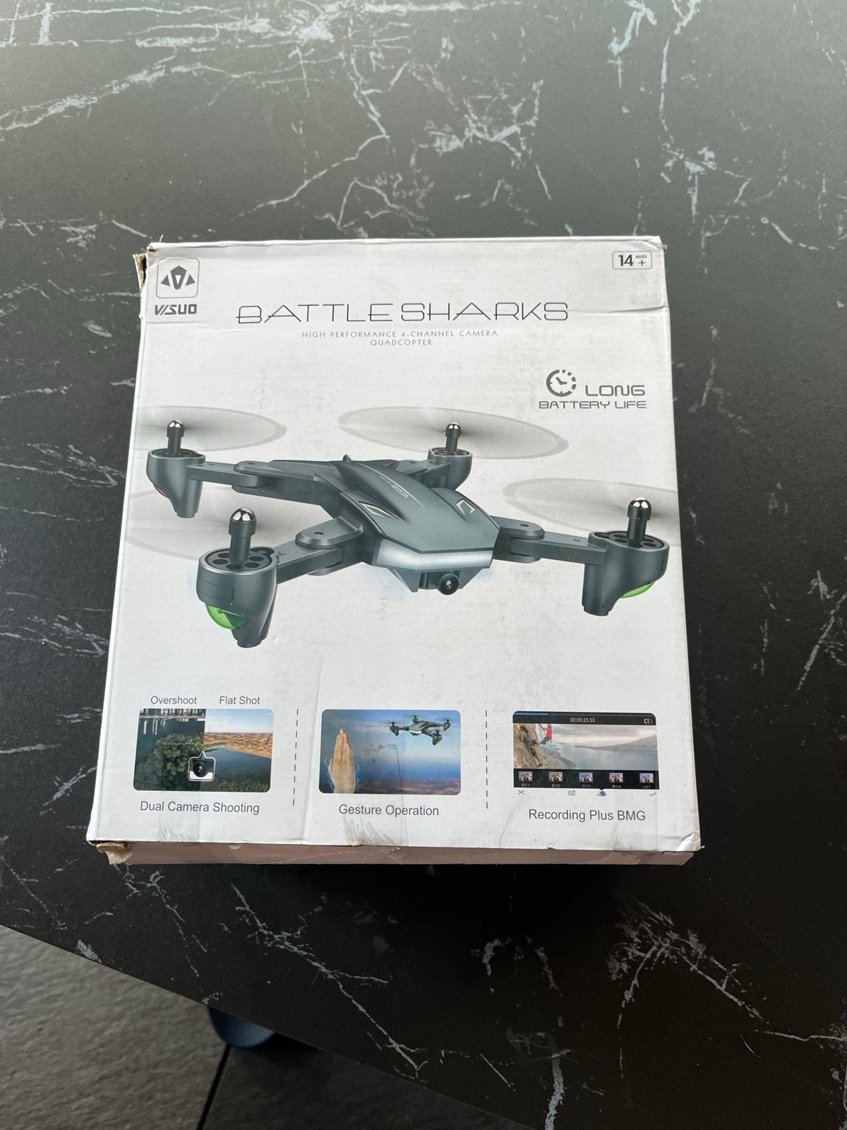 VISUO Battle Sharks Drone met Camera en Lange Batterijduur, Cameradrone, Overige merken, Minder dan 100 meter, Zo goed als nieuw