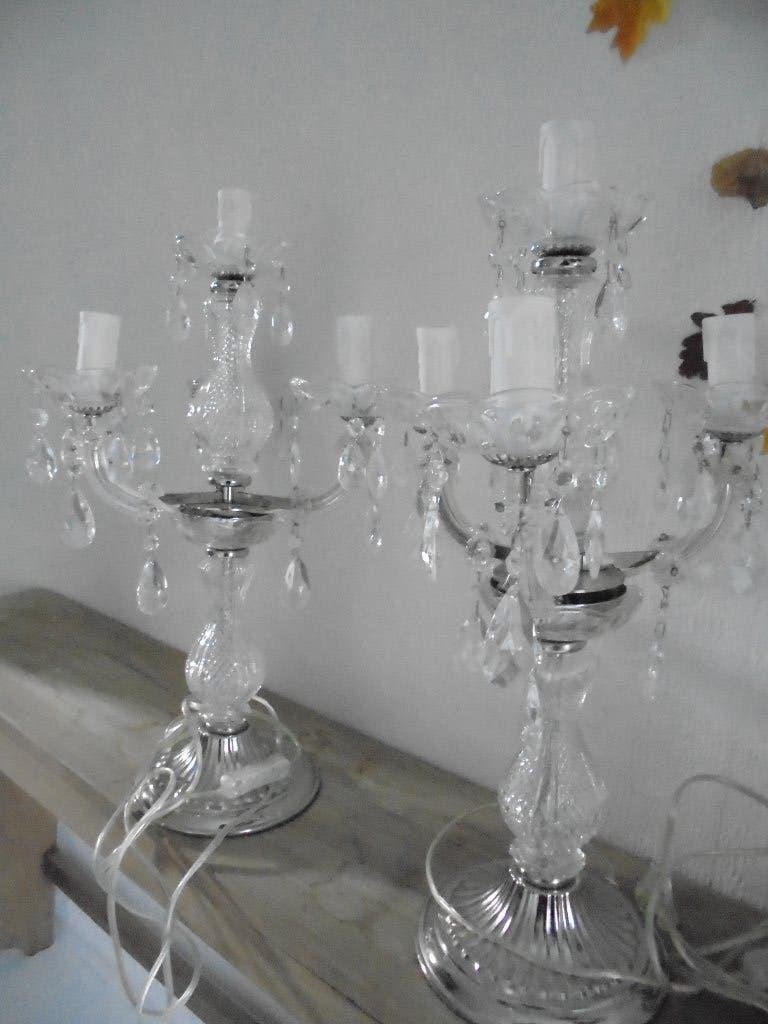 Set van 2 kristallen kandelaars/tafellampen, lampen, Ophalen of Verzenden