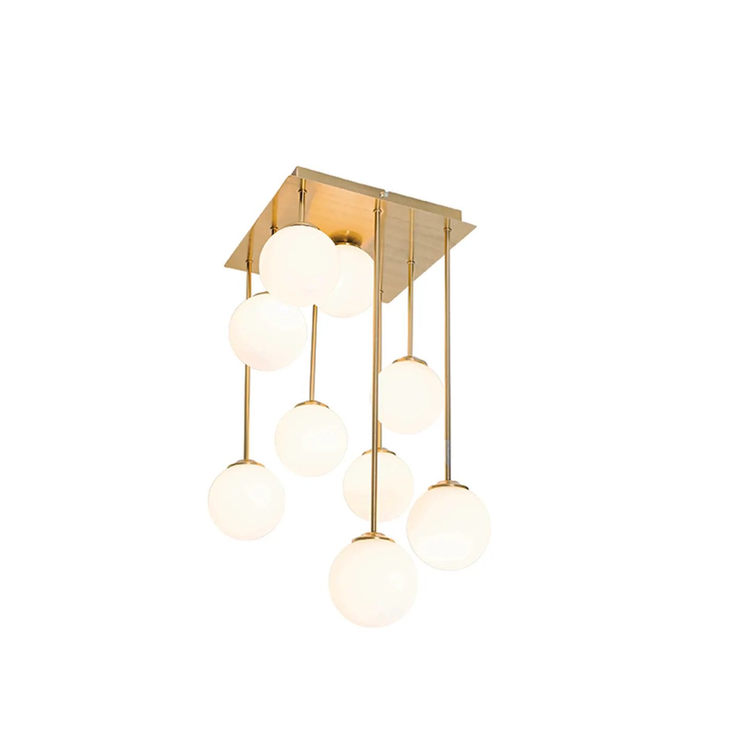 QAZQA Athens plafondlamp goud/opaalglas  – incl. lampen, Ophalen, Nieuw