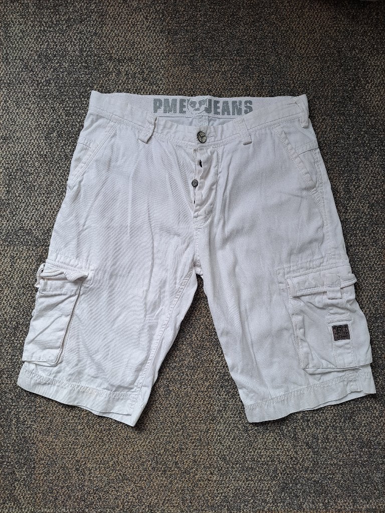 PME Legend Cargo jeans short korte broek, ZGAN, creme, W32, Kleding | Heren, Wit, W32 (confectie 46) of kleiner, Ophalen of Verzenden