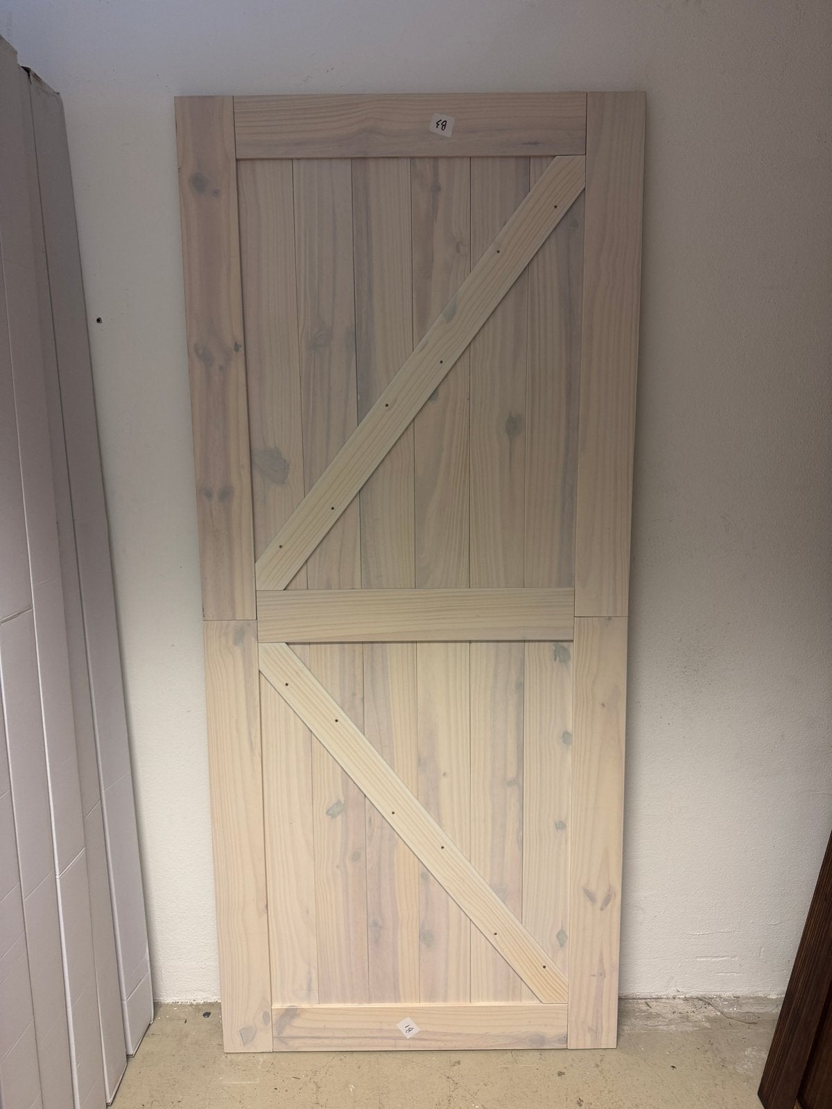 Witte Barndeur 215x95 cm inclusief ophangrail, Ophalen, Gebruikt, -, 80 tot 100 cm