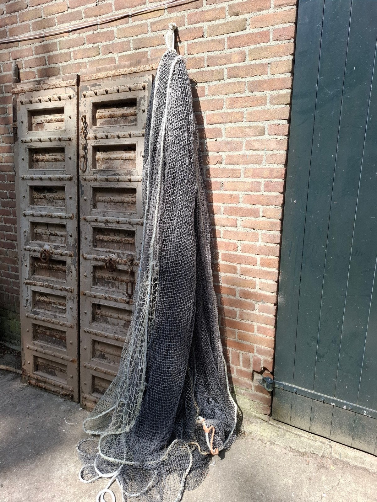 Oud vintage visnet zwart grijs, Ophalen of Verzenden, N, T, V