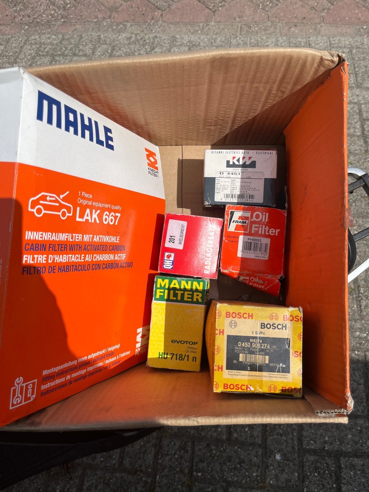 Doosje filters, remset enz auto, Ophalen, Nieuw