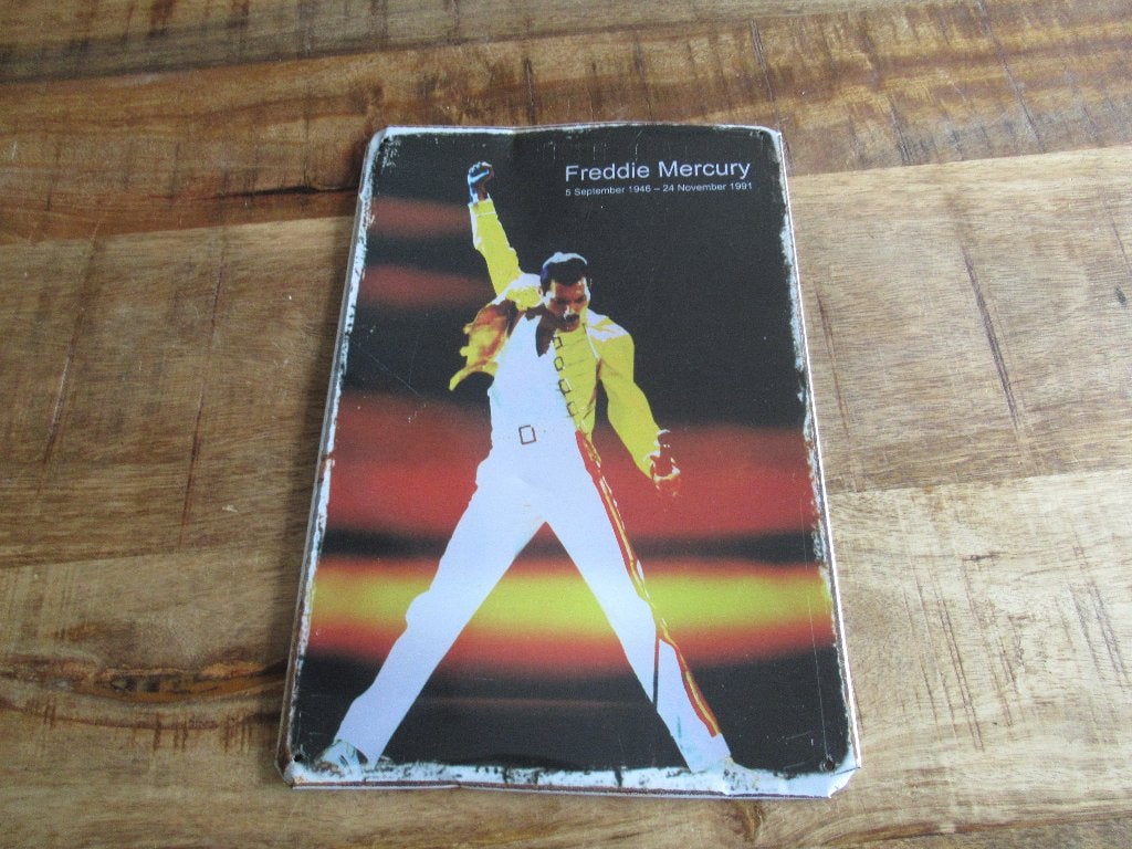 Freddie mercury Queen bordjes ijzeren Foto Plaat 20 x30 cm, Verzamelen, Ophalen of Verzenden, Gebruikt, Poster, Artwork of Schilderij