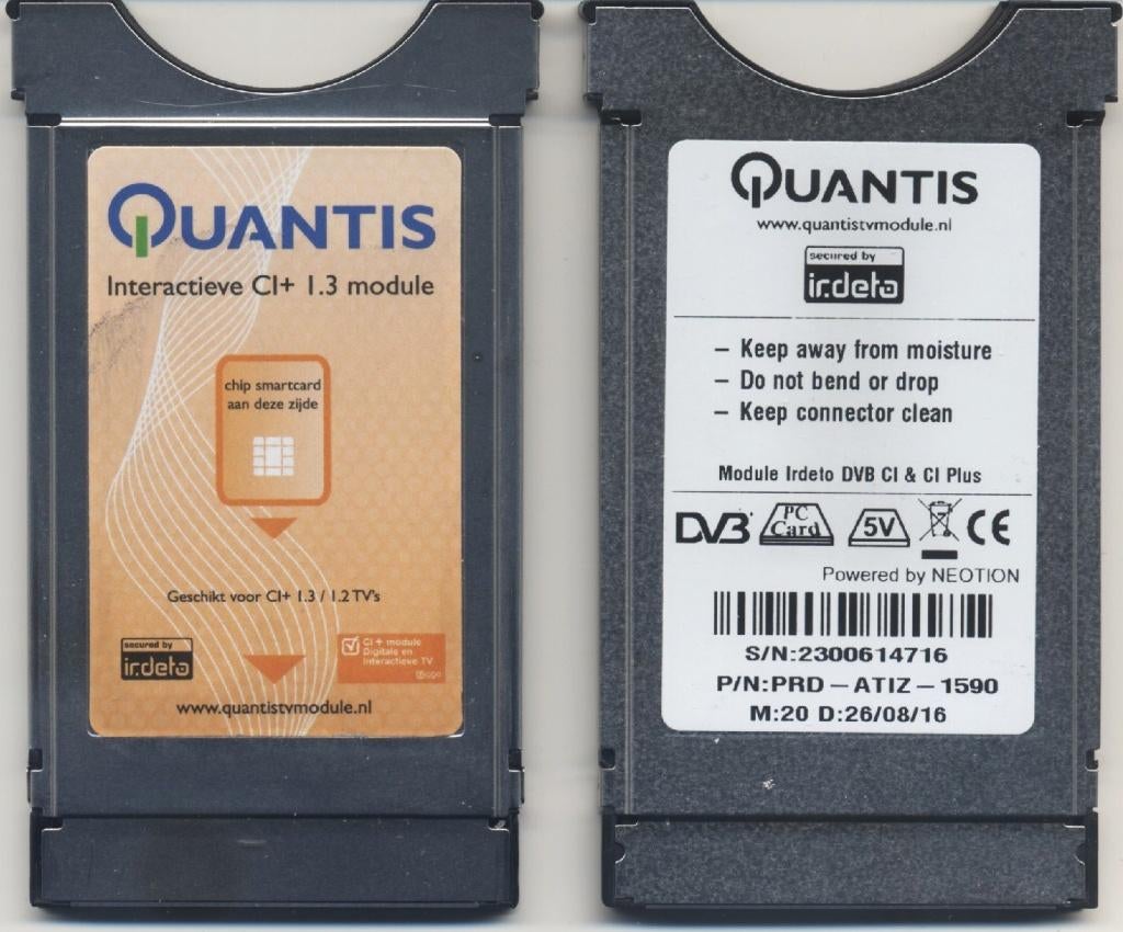 Te koop 2 x Quantis CI+ module 1.3, Ophalen of Verzenden, Zo goed als nieuw, Decoder