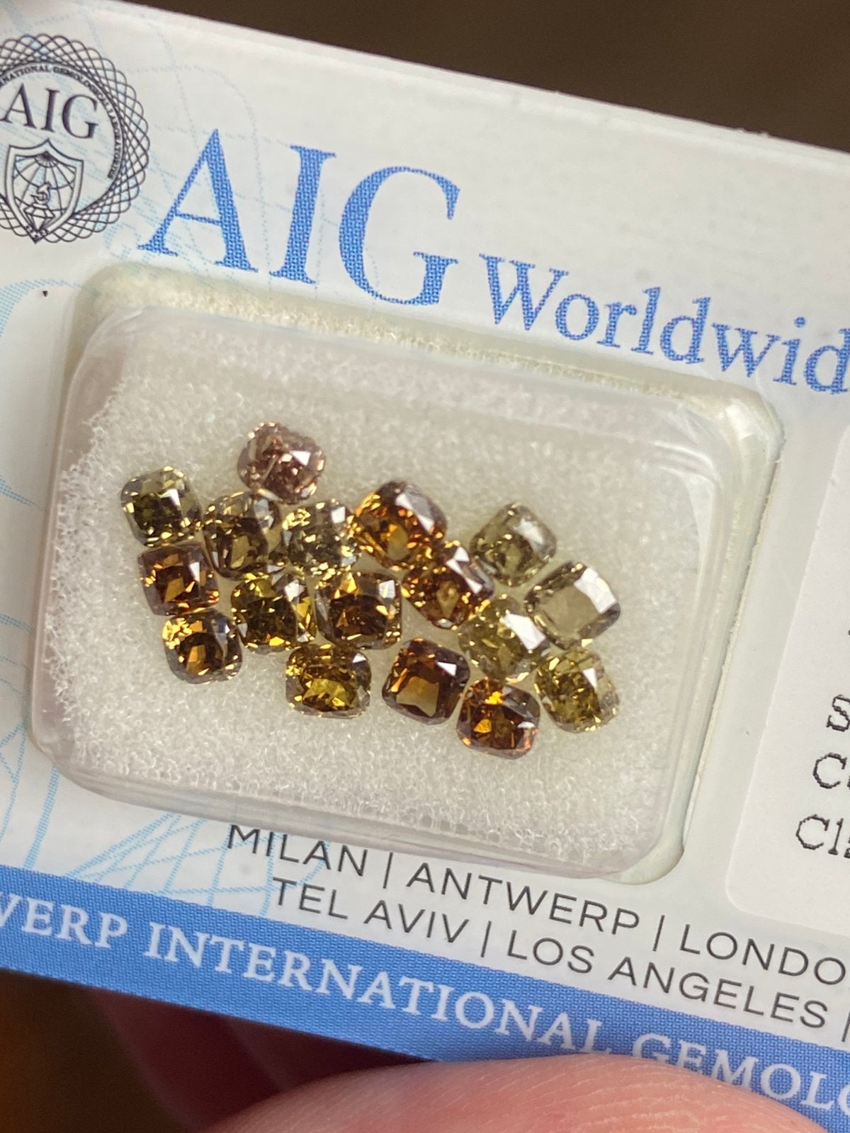 Natural fancy mix yellow-green 2.83ct VVS-SI, Ophalen, Zo goed als nieuw, Groen, Overige materialen