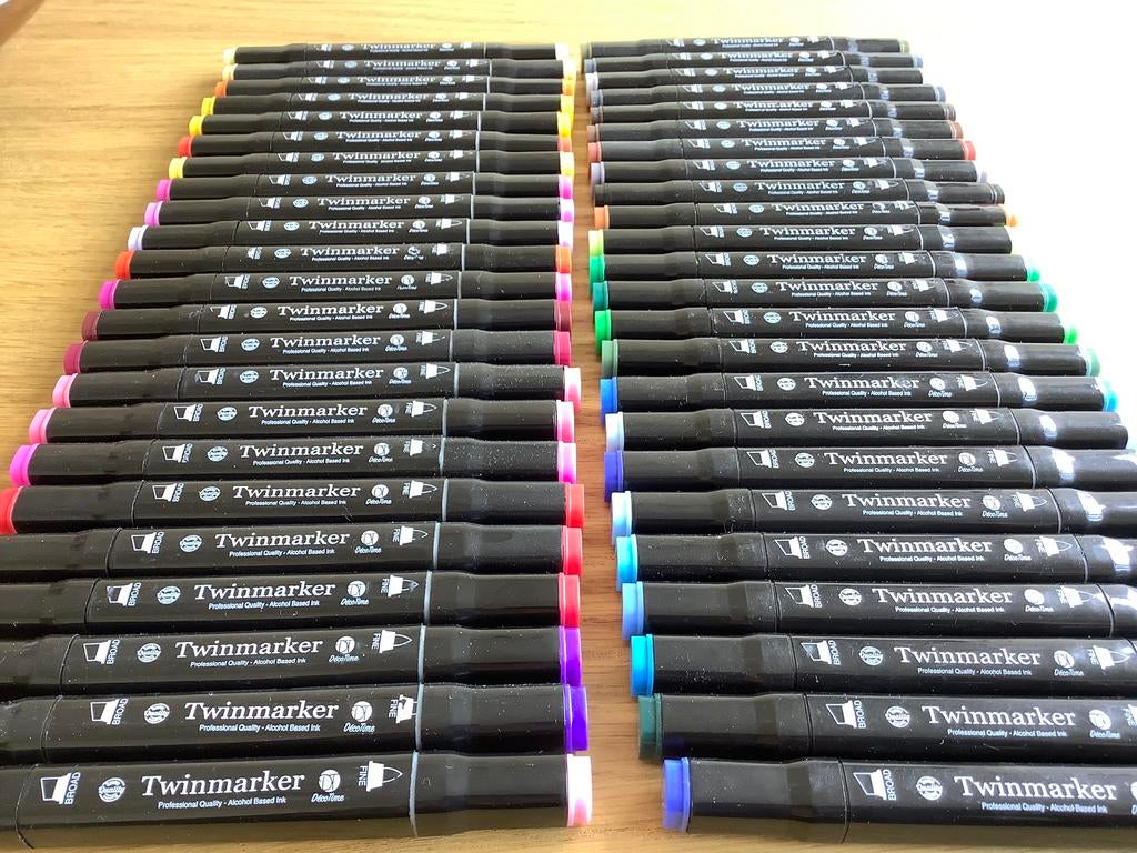 Partij twinmarker stiften, Ophalen of Verzenden, Gebruikt, Potlood of Stift