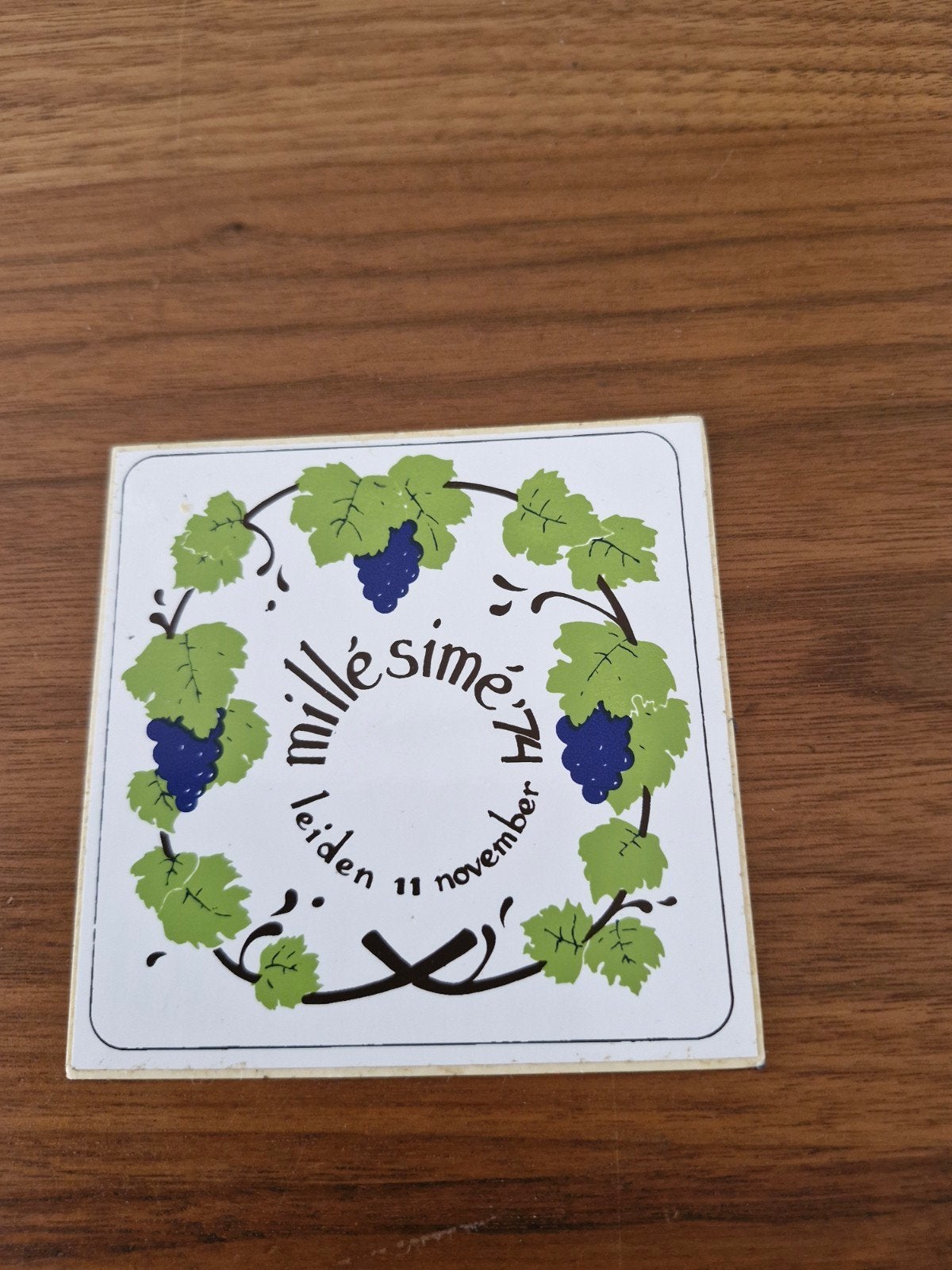 10754 Vintage Millesime '74 Leiden sticker, Ophalen of Verzenden, Gebruikt, Overige typen