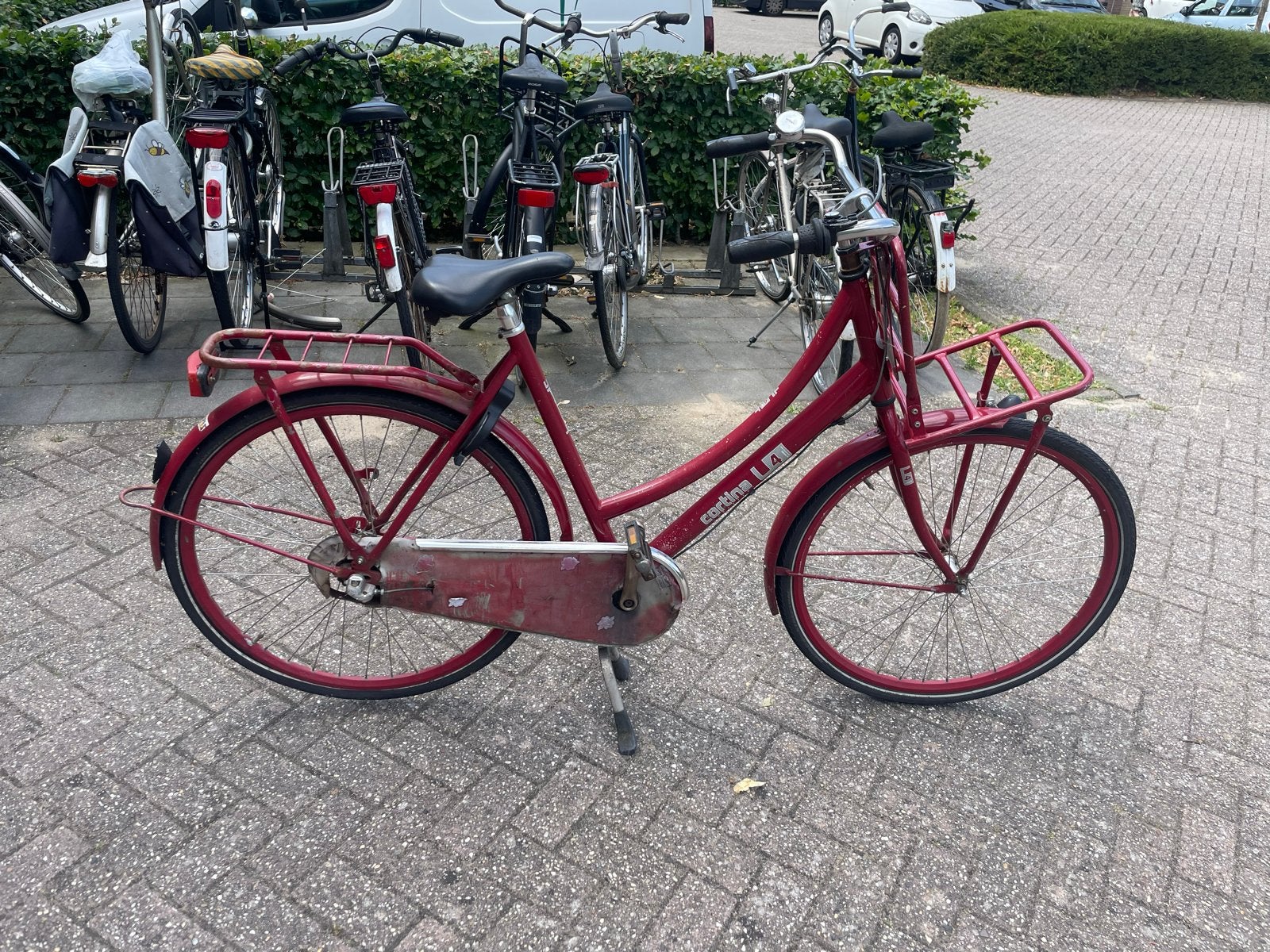 Cortina U4 Transportfiets Dames - Rood, Terugtraprem, Gebruikt, 50 tot 53 cm, Ophalen