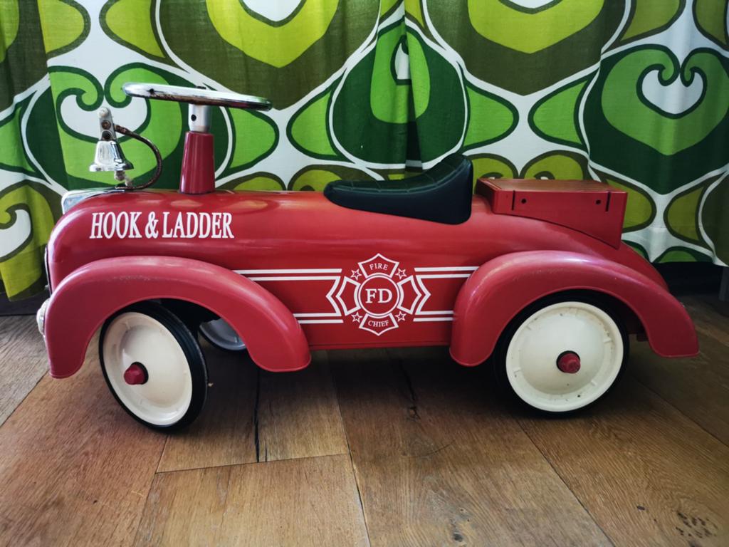 Retro Roller Brandweer Loopauto - Rood, Kinderen en Baby's, Speelgoed | Speelgoedvoertuigen, Gebruikt, Ophalen