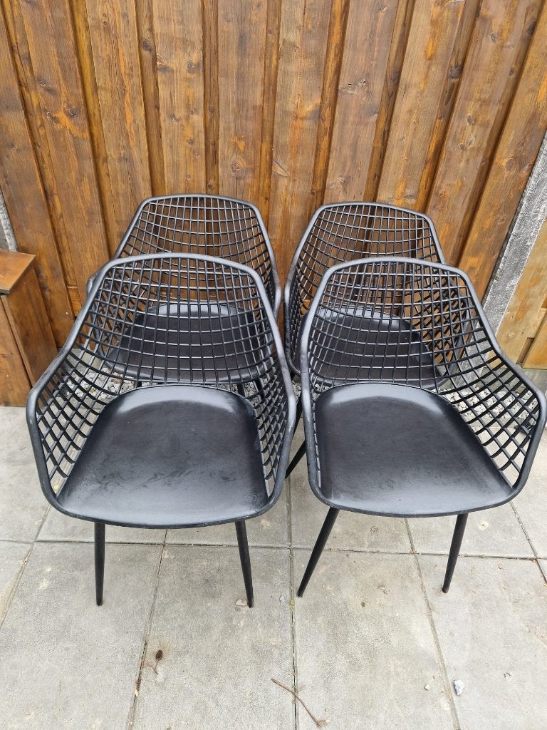Tuinstoelen: eettafel, zwart - Webby, Tuin en Terras, Tuinstoelen, Ophalen, Gebruikt, Kunststof