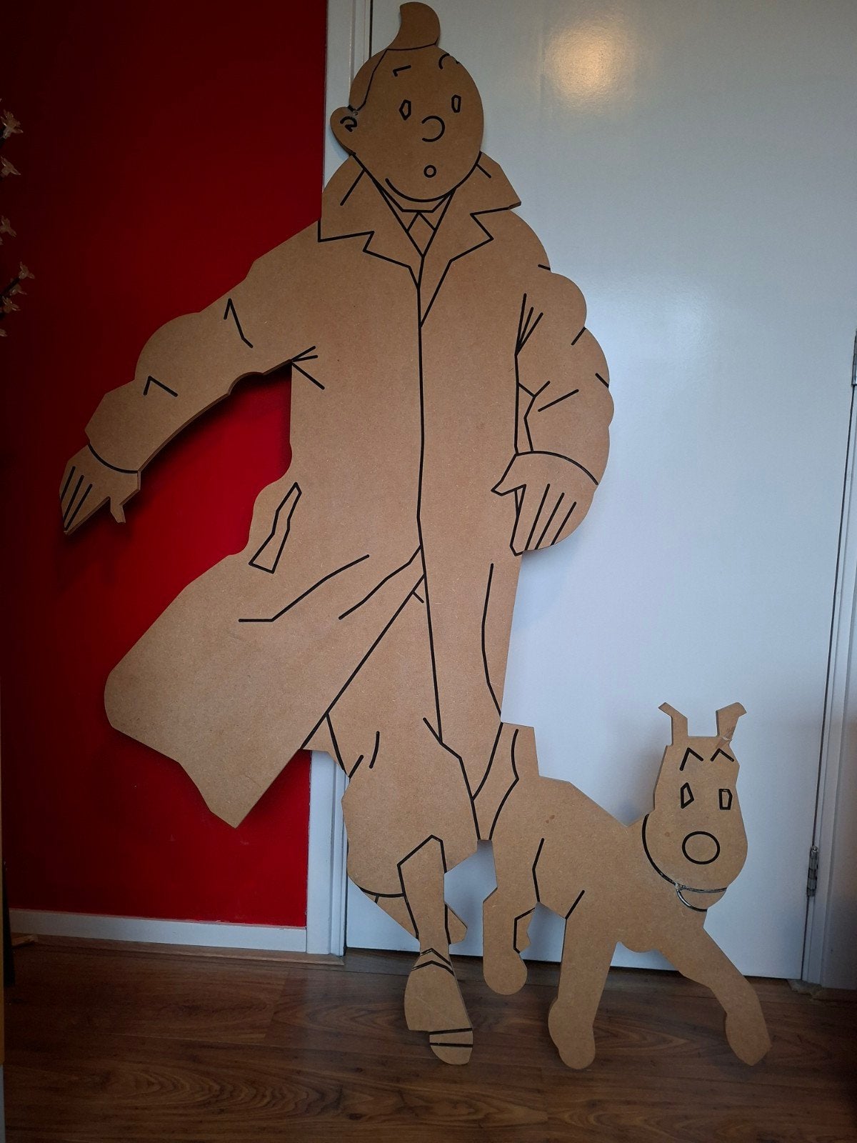 Kuifje en Bobbie levensgroot figuur - 159cm hoog, Ophalen