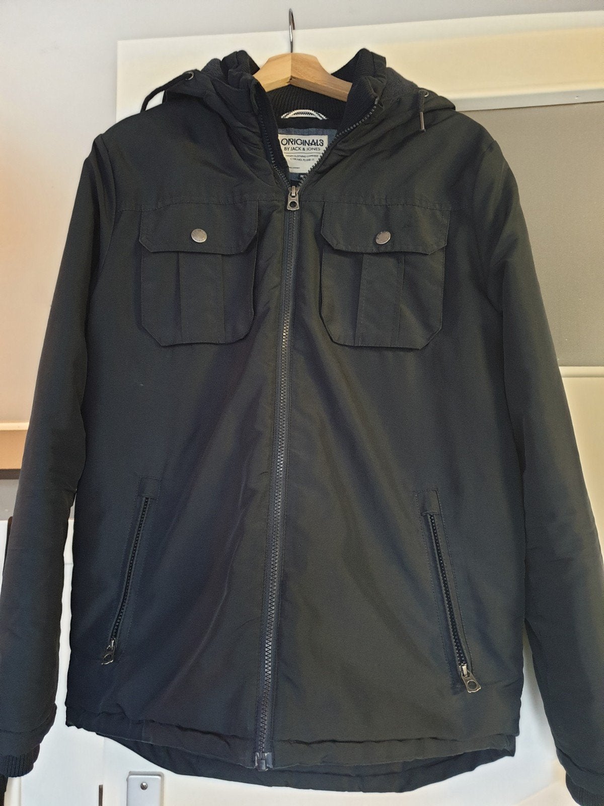 heren parka jas donkerblauw H&M, Ophalen of Verzenden, Zo goed als nieuw, H&M, Maat 48/50 (M)