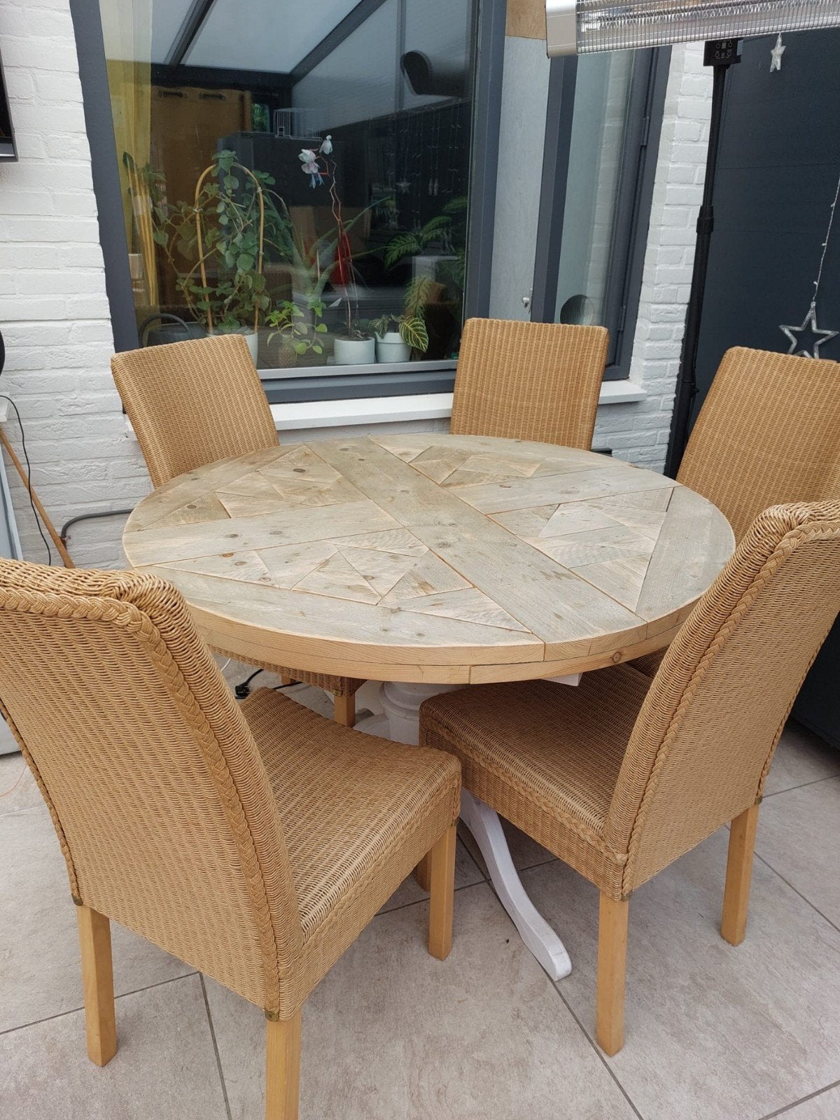 Ronde eettafel met  stoelen voor Serre, Gebruikt, Overige materialen, Landelijk, Bohemian, Rond
