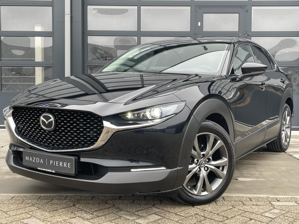 Mazda CX-30 2.0 e-SkyActiv-X M Hybrid Automaat Exclusive-lin, Auto's, Mazda, Stof, Gebruikt, Overige brandstoffen, Zwart