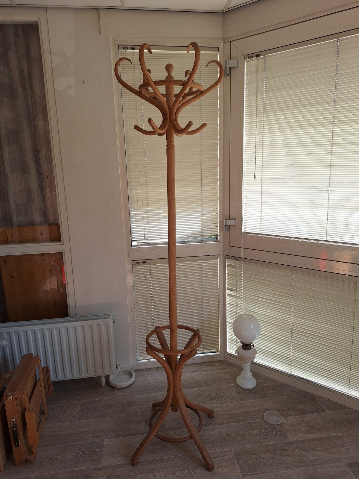 Vintage houten staande kapstok, Gebruikt, Ophalen of Verzenden, Staande kapstok, 150 tot 200 cm