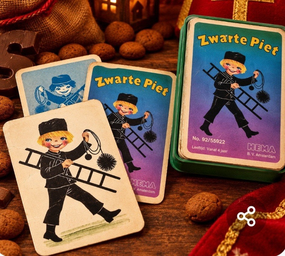 Vintage HEMA zwarte piet kwartet in originele doosje., Ophalen of Verzenden
