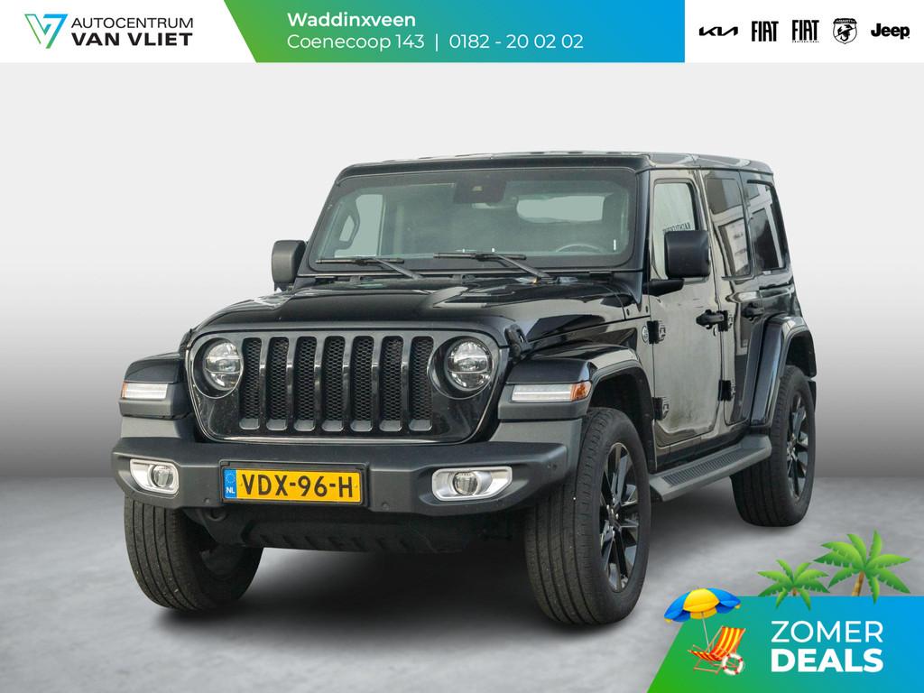 Jeep Wrangler Unlimited 2.0T Sahara | Grijs kenteken | Stoel, Auto's, Automaat, 12 maanden, 4 cilinders, Zwart