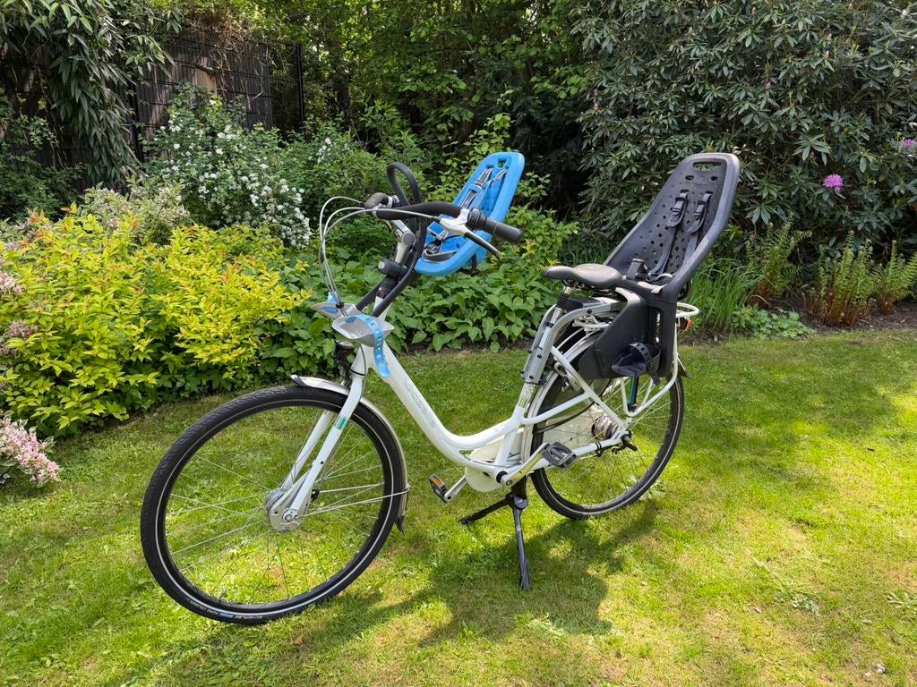 Gazelle Bloom mamafiets met 2 Yepp zitjes, 55 cm, Fietsen en Brommers, Fietsen | Dames | Moederfietsen, Ophalen, 2 zitjes, Dubbele standaard