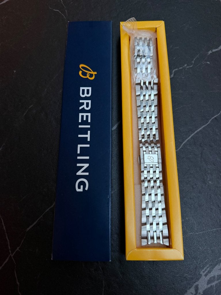Nieuw: Originele Breitling Navitimer 461A stalen band 22 mm, Breitling, Polshorloge, Nieuw, Ophalen of Verzenden