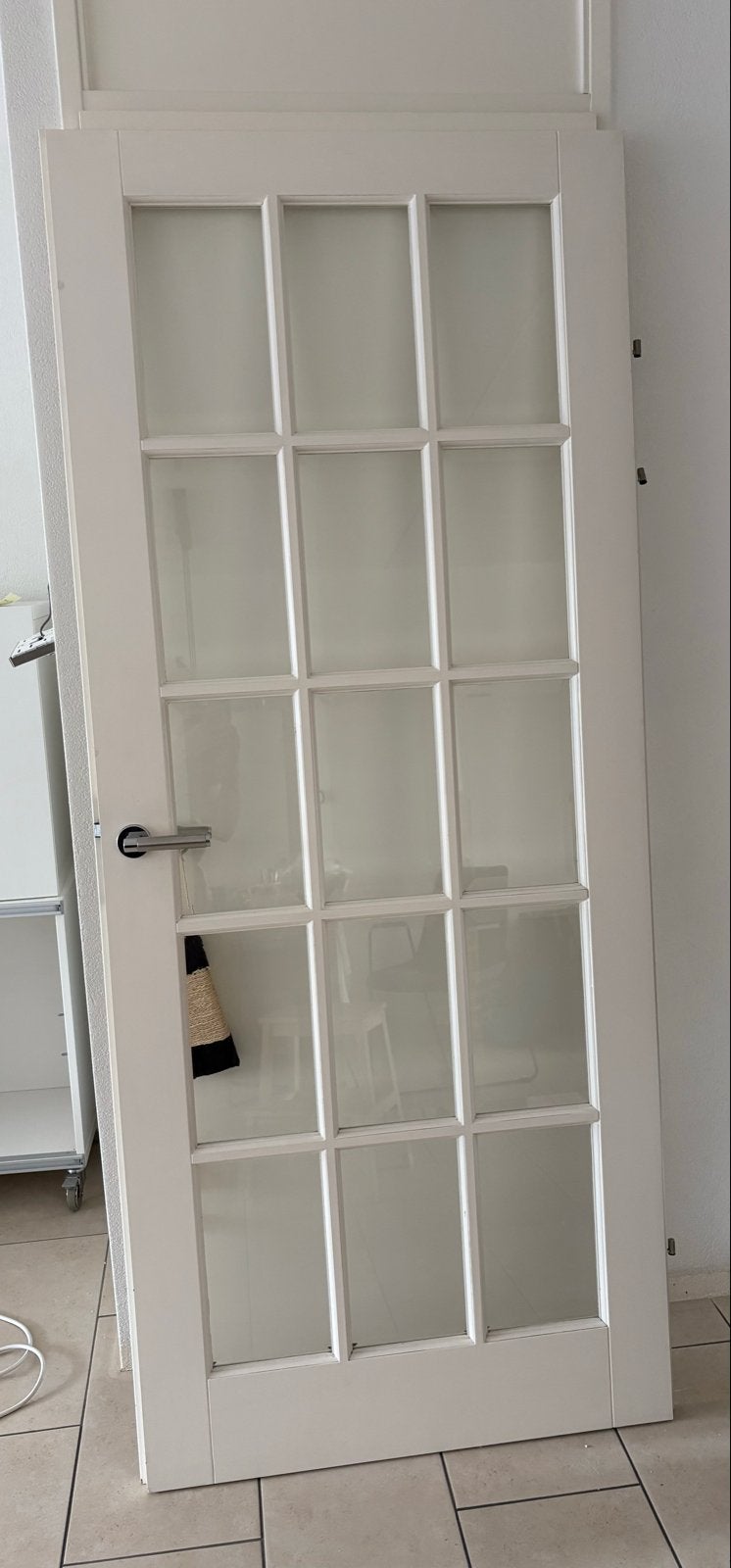 Opdekdeur links draaiend H211 B90 met glas, Gebruikt, 80 tot 100 cm, Binnendeur, Ophalen of Verzenden