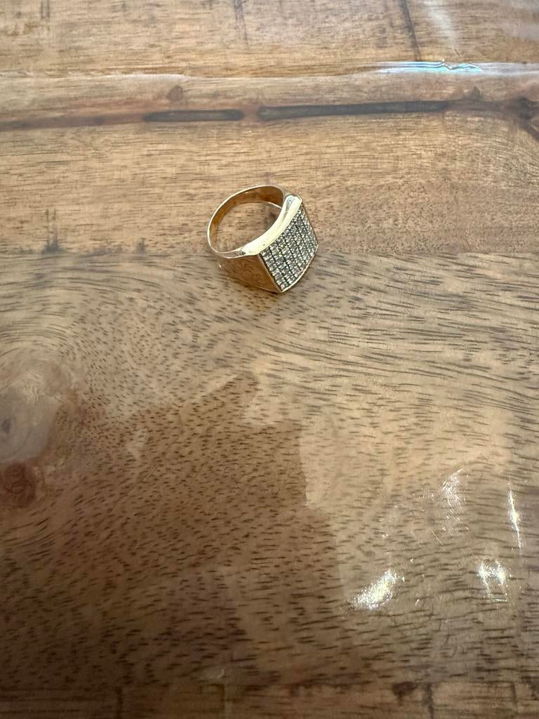 14 Karaat Gouden Ring met Diamanten, Sieraden, Tassen en Uiterlijk, Ringen, Gebruikt, Dame, 17 tot 18, Goud, Met edelsteen, Ophalen