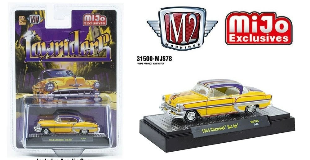 1954 Chevrolet Bel Air van M2 1/64 Lowrider, Hobby en Vrije tijd, Ophalen of Verzenden, Nieuw, Auto