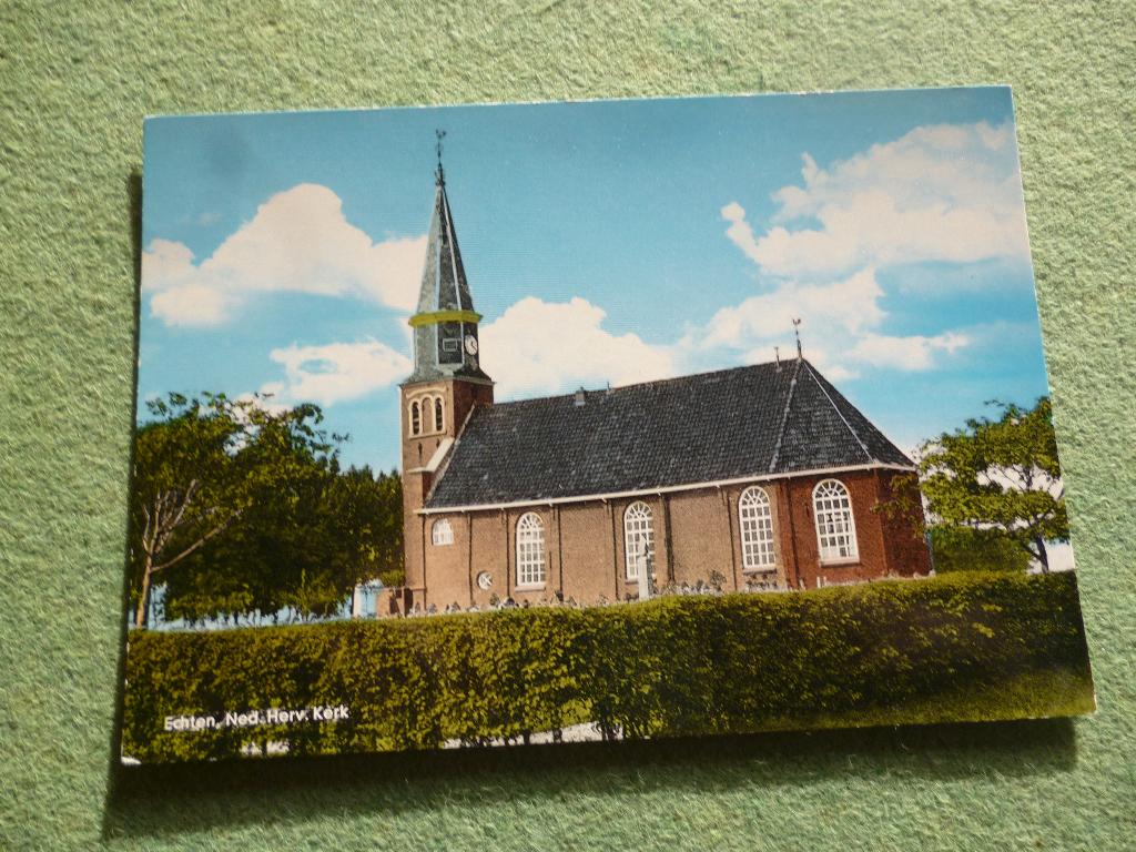 ansichtkaart Echten NH Kerk ongelopen, Ophalen of Verzenden, 1980 tot heden, Ongelopen, Friesland