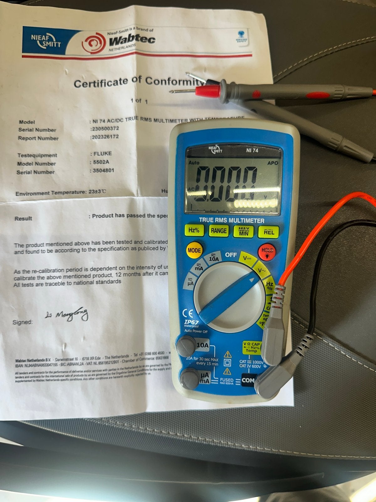 Nieaf Smitt NI74 True RMS Multimeter, Ophalen of Verzenden, Zo goed als nieuw, Multimeter