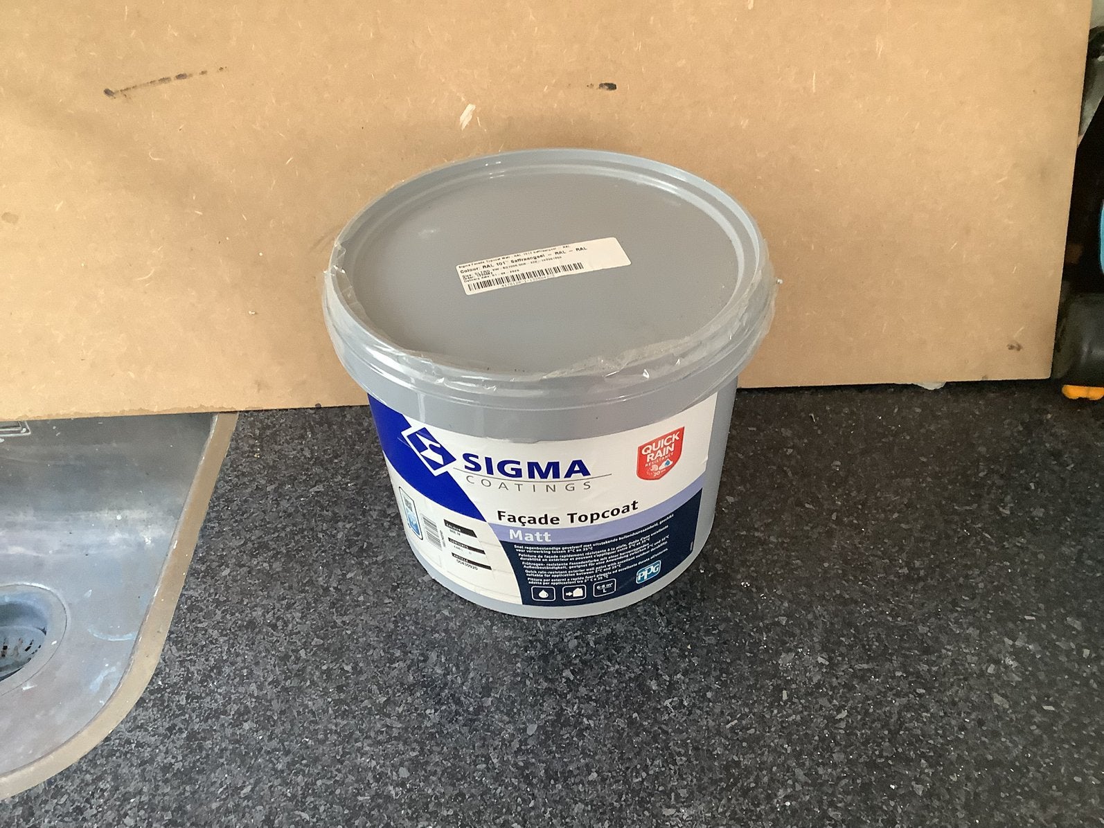 Sigma Facade Topcoat Matt . Nieuw . RAL 1017 saffraangeel, 5 tot 10 liter, Wit, Nieuw, Ophalen of Verzenden