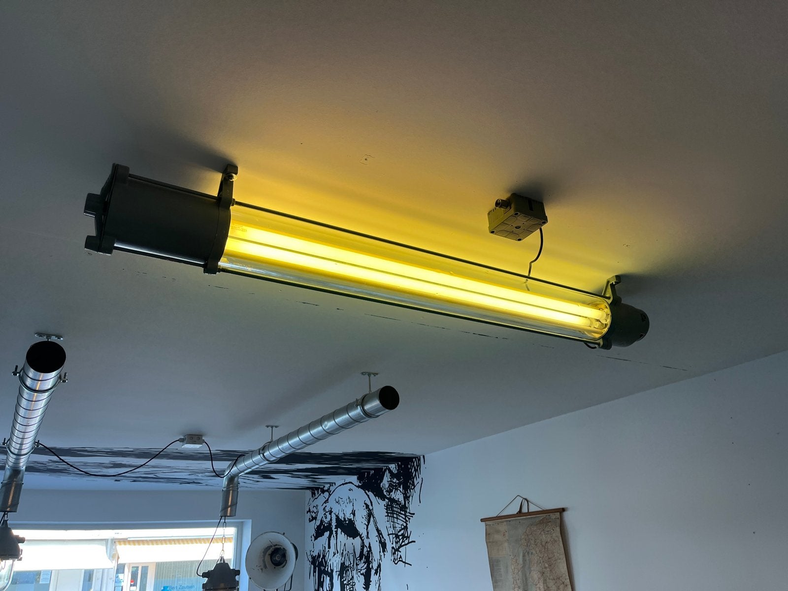 2x Unieke Veb leuchtenbau 165 cm lamp, Antiek en Kunst, Ophalen