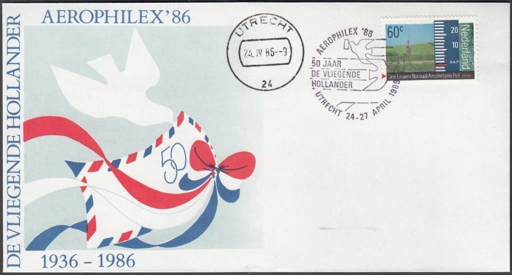 Nederland cover Aerophilex '86 met speciaal stempel, Postzegels en Munten, Ophalen of Verzenden, Envelop