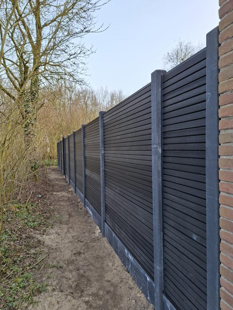 NIEUW Composiet Beton Schutting VA €165 per m1 incl plaatsen, Tuin en Terras, Kunststof, 1 tot 2 meter, 6 meter of meer, Nieuw