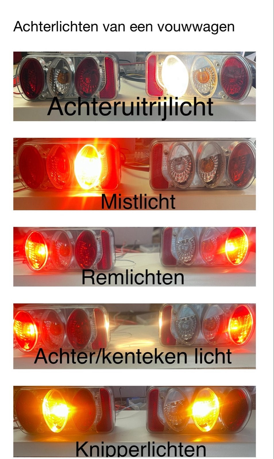 Achterlichten set fietsendrager/vouwwagen met 13/7 polige st, Ophalen of Verzenden, Gebruikt, Universele onderdelen