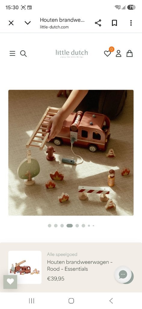 Little dutch brandweerwagen nieuw!, Ophalen, Nieuw, Overige typen, Met wieltjes