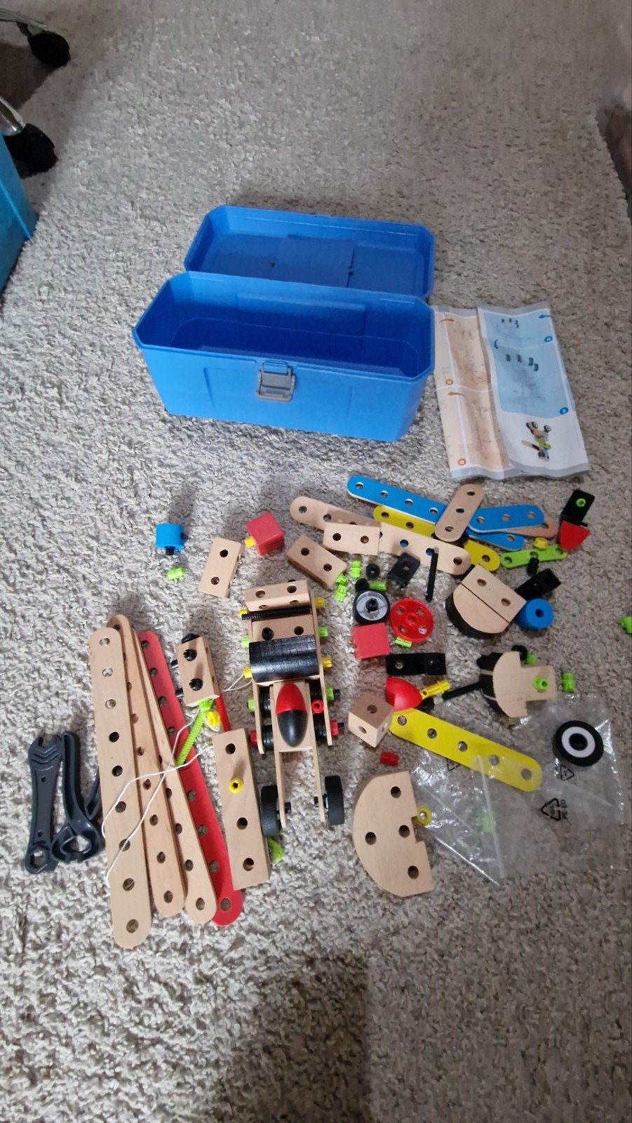 Wooden construction set (Playtive - Lidl), Ophalen of Verzenden, Gebruikt, Overige merken