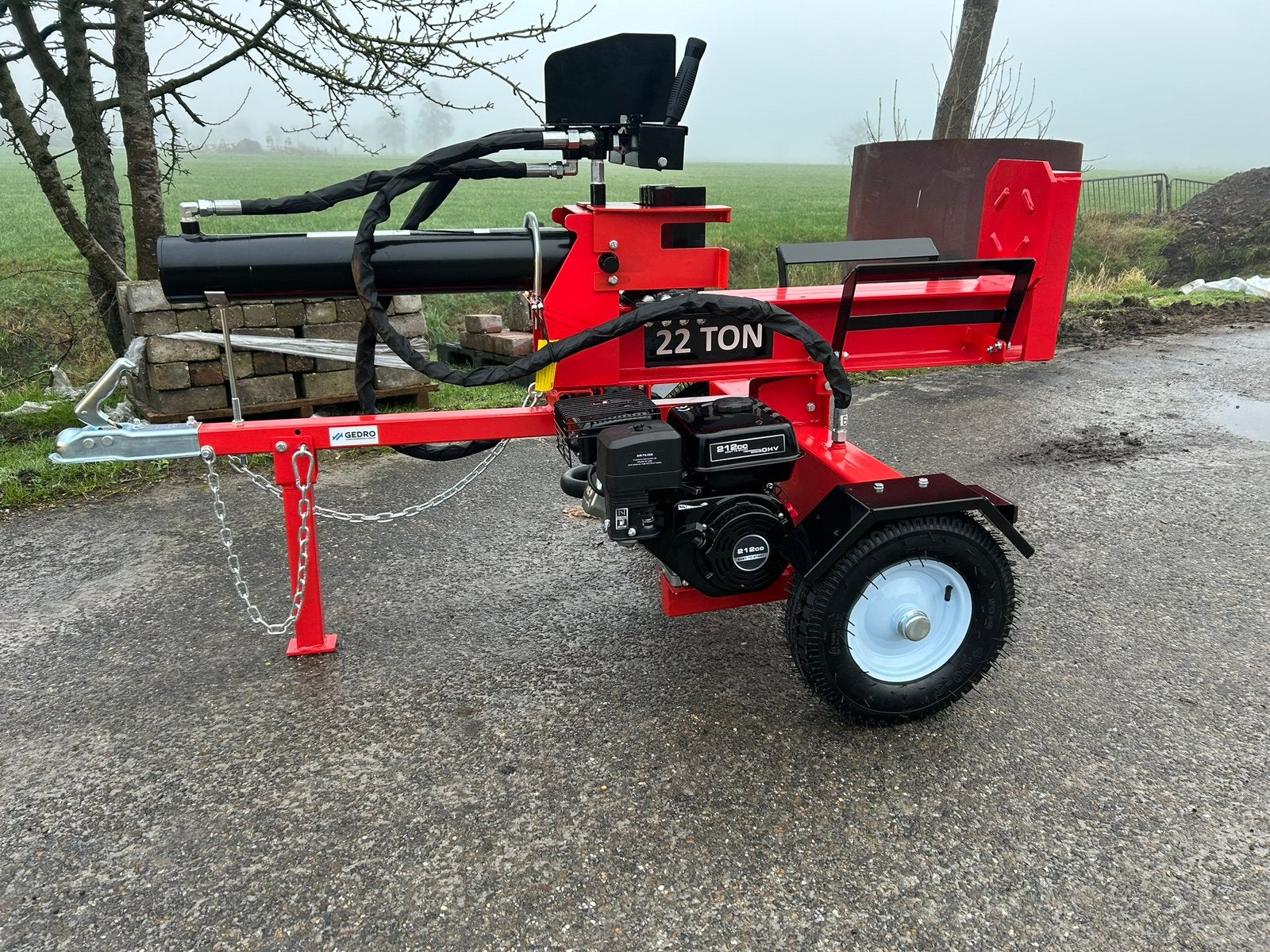 Nieuwe 22T Houtkloofmachine met Benzine Motor en Duitse Hydr, Ophalen, Kloofmachine