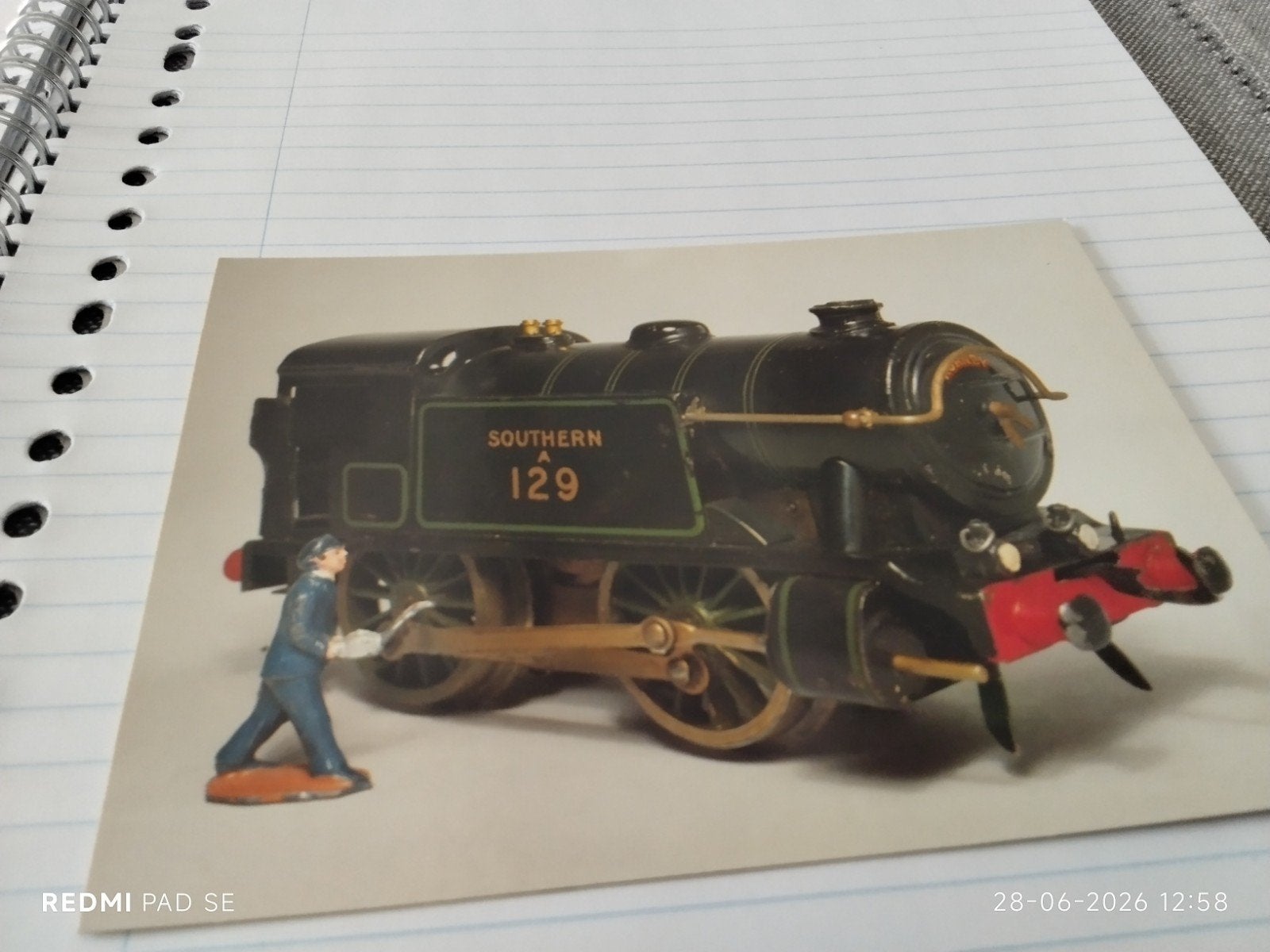 Ansichtkaart blikken speelgoed locomotief Hornby ca. 1931, Verzamelen, Ophalen of Verzenden