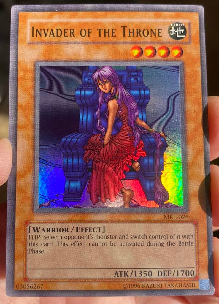 Yu-Gi-Oh! Invader of the Throne MRL Old US Print !, Ophalen of Verzenden, Gebruikt, Losse kaart, Foil