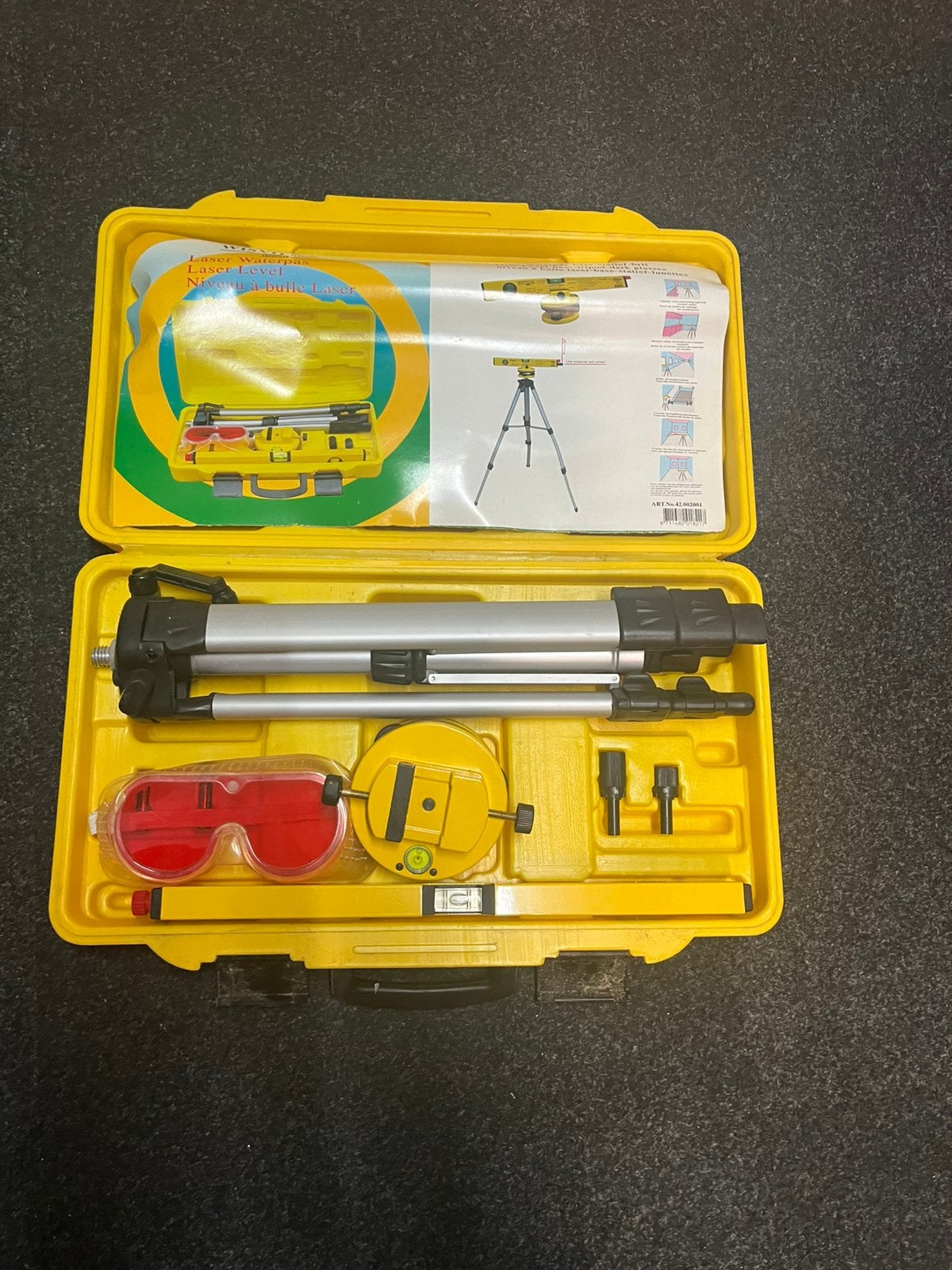 Laser waterpas compleet in koffer, Ophalen, Zo goed als nieuw, Overige meters