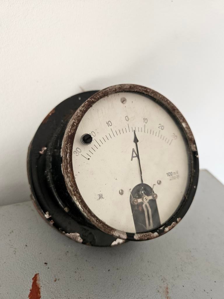 Vintage Ampèremeter - Antieke Stroommeter, Antiek en Kunst, Ophalen of Verzenden