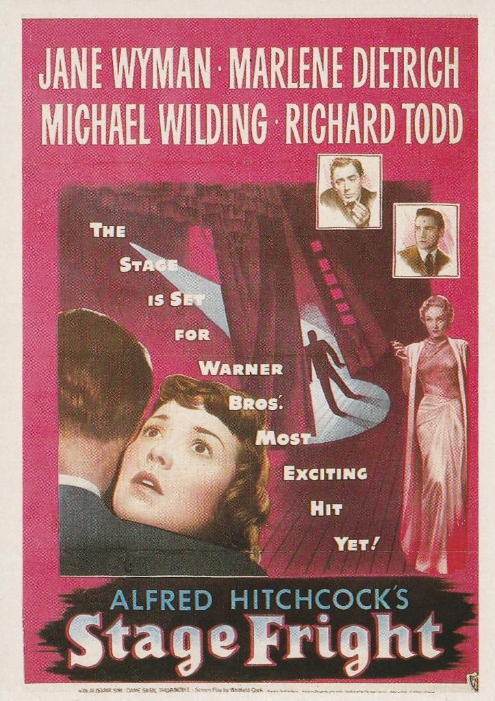 Kaart " Stage Fright" Jane Wyman Marlene Dietrich, Verzenden, 1980 tot heden, Ongelopen, Sterren en Beroemdheden