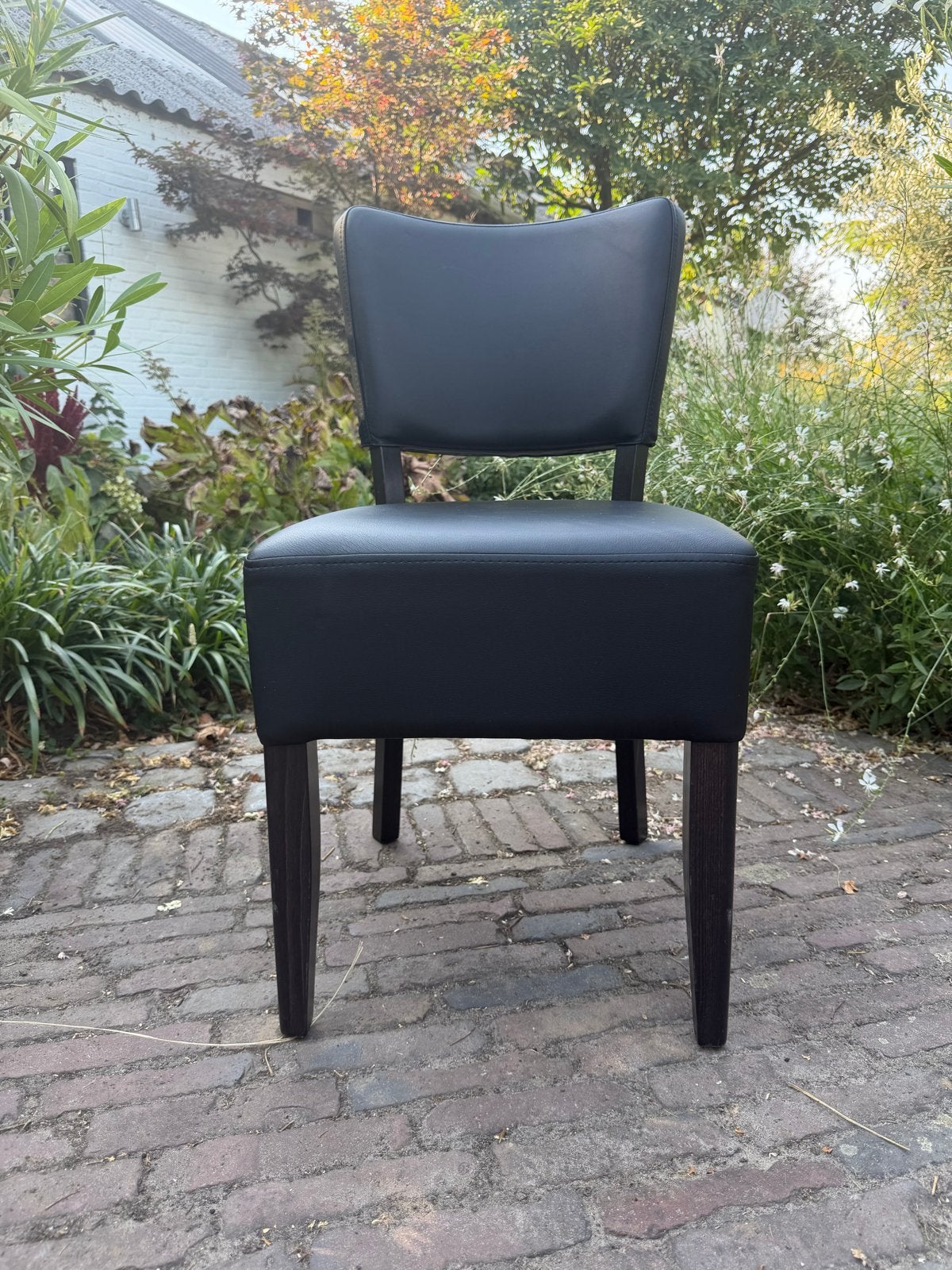11 Prachtige zwarte café stoelen, zo goed als nieuw, Ophalen, Overige materialen, Zwart, Zo goed als nieuw
