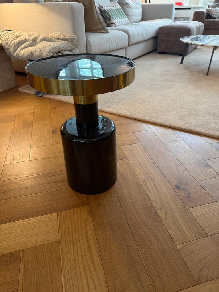 Decor huismerk bijzettafel - Zwart met goud, 51x36cm, Huis en Inrichting, Tafels | Bijzettafels, 45 tot 60 cm, Overige materialen