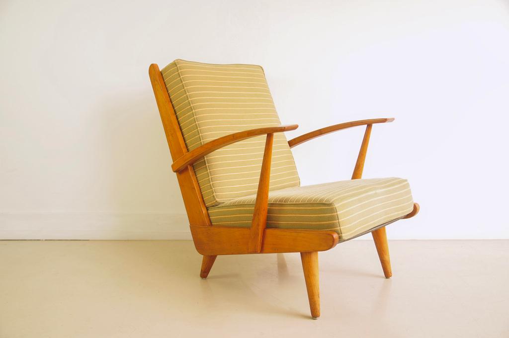 jaren '50 fauteuil rokersstoel, Ophalen, Gebruikt, Vintage, 75 tot 100 cm