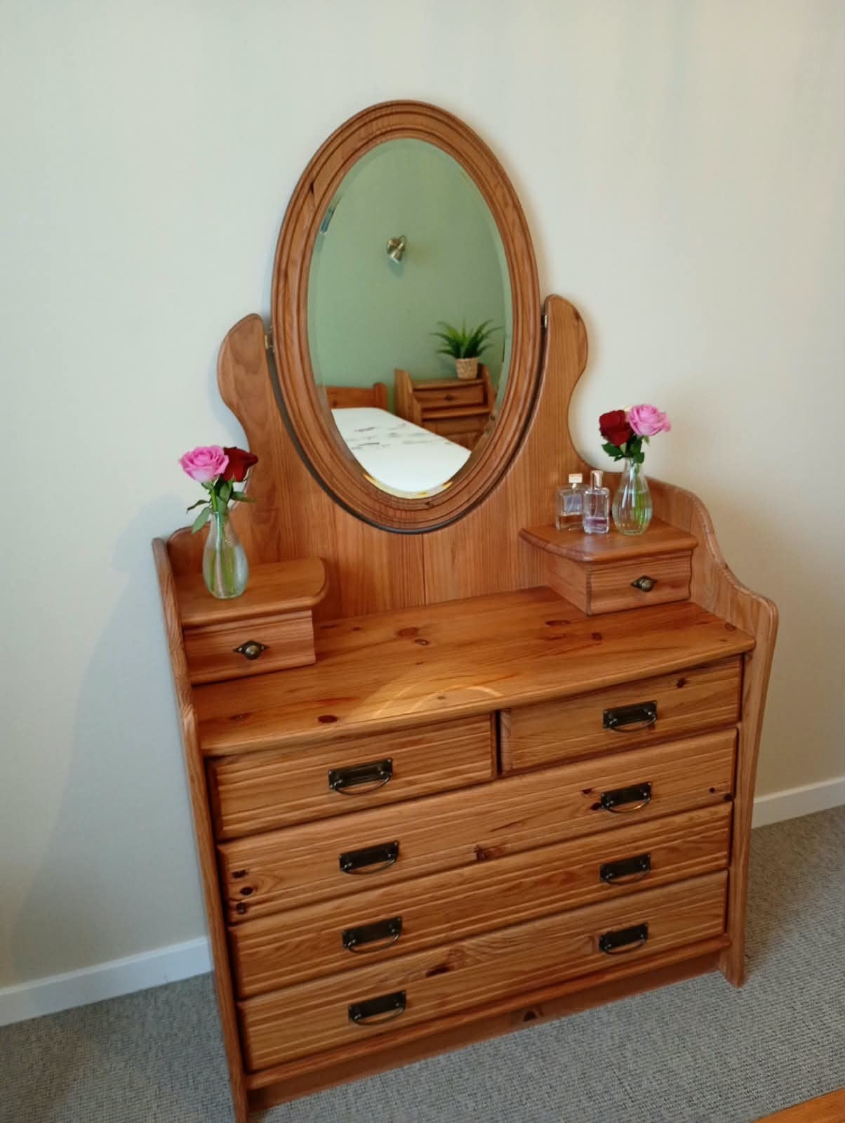 kaptafel grenen evt met  nachtkastjes en bed 160 x 200, Huis en Inrichting, Ophalen of Verzenden