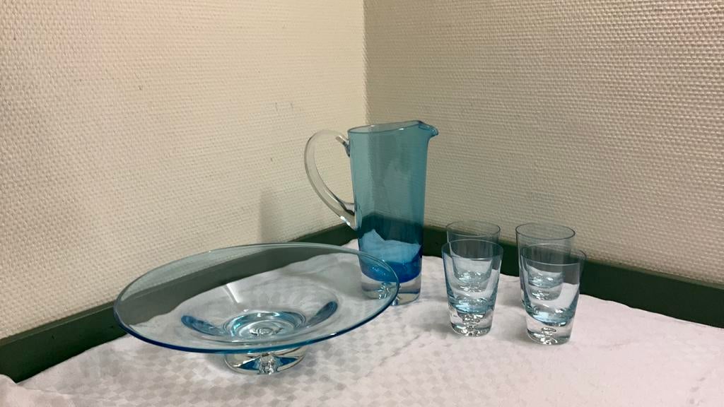 Krosno polen karaf, glazen, schaal, Bonny, voor ING, Ophalen of Verzenden, Zo goed als nieuw