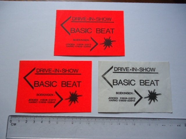 sticker Jaren 70 80 Drive in BASIC BEAT Etten leur jeroen dj, Verzenden, Zo goed als nieuw, Bedrijf of Vereniging