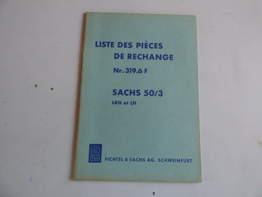 SACHS 50/3 LKH & LH ONDERDELENLIJST 319.6 F, Ophalen of Verzenden, Gebruikt