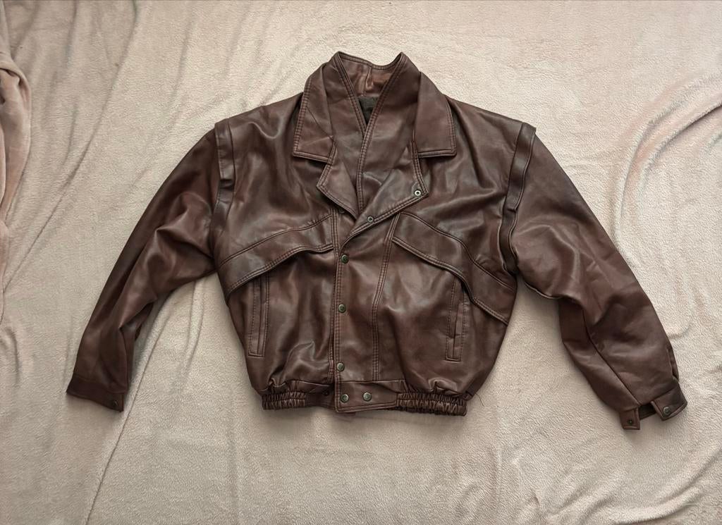 Vintage Italiaans leren jas jaren 80/90 L/XL, Verzenden, Nieuw, Maat 56/58 (XL), Bruin